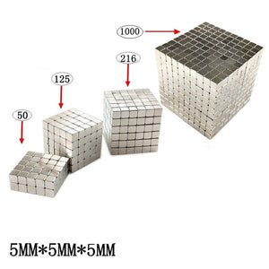 5MM 1000PCS Neodymium Magnet Cubes Magnetic Squares Buckycubes